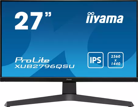 Монитор 27" Iiyama ProLite XUB2796QSU-B1 IPS, 2560x1440 (16:9), 250кд/м2, 1мс, 178°/178°, FreeSync, HDMI, DisplayPort, USB-Hub, черный