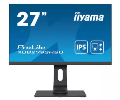 Монитор 27" Iiyama XUB2793HSU-B4 IPS, 1920x1080 (16:9), 300кд/м2, 4мс, 178°/178°, VGA, HDMI, DisplayPort, USB-Hub, черный (XUB2793HSU-B4)
