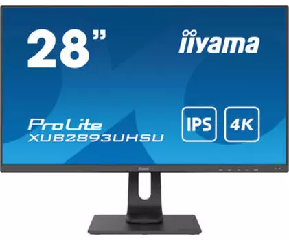 Монитор 28" Iiyama ProLite XUB2893UHSU-B1 IPS, 3840x2160 (16:9), 300кд/м2, 3мс, 178°/178°, HDMI, DisplayPort, USB-Hub, черный
