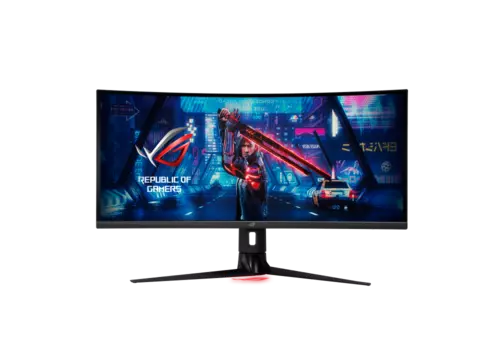 Монитор 34" ASUS ROG STRIX XG349C VA, изогнутый, 3440x1440 (21:9), 400кд/м2, 180Hz, 1мс, 178°/178°, G-Sync, HDMI, DisplayPort, USB Type-C, черный/красный (90LM06V0-B01A70)
