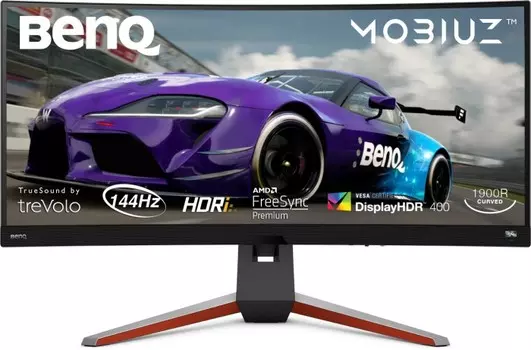 Монитор 34" BenQ Mobiuz EX3415R IPS, изогнутый, 3440x1440 (21:9), 400кд/м2, 144Hz, 1мс, 178°/178°, FreeSync, DisplayPort, USB-Hub, серый (9H.LK2LJ.TBE)