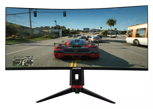 Монитор 34" Digma Gaming DM-MONG3410 VA, изогнутый, 3440x1440 (21:9), 300кд/м2, 165 Гц, 5 мс, 178°/178°, HDMI, DisplayPort, USB-Hub, черный
