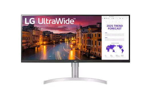Монитор 34" LG 34WN650-W IPS, 2560x1080 (21:9), 400кд/м2, 5мс, FreeSync, HDMI, DisplayPort, белый
