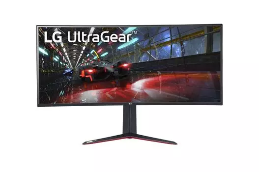 Монитор 37.5" LG 38GN950-B IPS, изогнутый, 3840x1600 (21:9), 750кд/м2, 160Hz, 1мс, 178°/178°, AMD FreeSync/NVIDIA G-Sync, HDMI, DisplayPort, USB-Hub, черный (38GN950-B.ARUZ)
