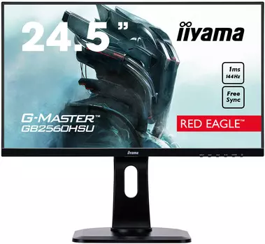 Монитор 24.5" Iiyama GB2560HSU-B1 TN, 1920x1080 (16:9), 250кд/м2, 1мс, AMD FreeSync, HDMI, DisplayPort, USB-Hub, черный