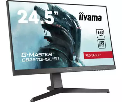 Монитор 24.5" Iiyama GB2570HSU-B1 IPS, 1920x1080 (16:9), 400кд/м2, 165Hz, 1мс, 170°/160°, HDMI, DisplayPort, USB-Hub, черный (GB2570HSU-B1)