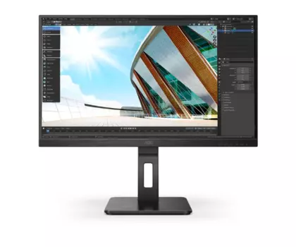 Монитор 27" AOC 27P2Q IPS, 1920x1080 (16:9), 250кд/м2, 4мс, VGA, DVI, HDMI, DisplayPort, USB-Hub, черный