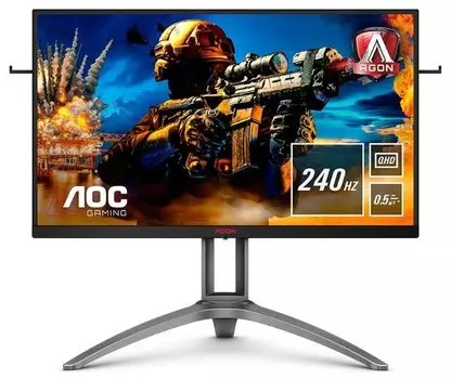 Монитор 27" AOC AGON AG273QZ TN, 2560x1440 (16:9), 400кд/м2, 240 Гц, 0.5мс, FreeSync, HDMI, DisplayPort, USB-Hub, черный/серебристый