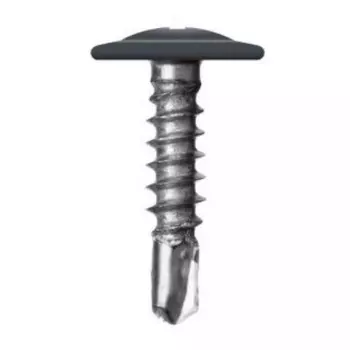 Саморез Starfix SMZ1-18700-50, 4.2х16 мм с прессшайбой, цинк, со сверлом, RAL 7024 (50 шт в зип-локе)