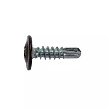 Саморез Starfix SMZ1-28892-50, 4.2х16 мм, с прессшайбой, цинк, со сверлом, RAL 8017, 50 шт. в зип-локе