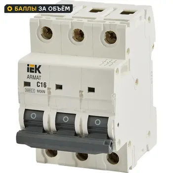 Автоматический выключатель IEK Armat M06N 3P C16 А 6 кА