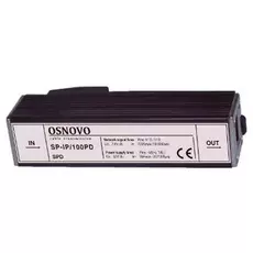 Грозозащита OSNOVO SP-IP/100PD для локальной вычислительной сети (скорость до 100Мбит/с) с защитой линий PoE (af/at, метод B, контакты 4/5, 7/8), двух
