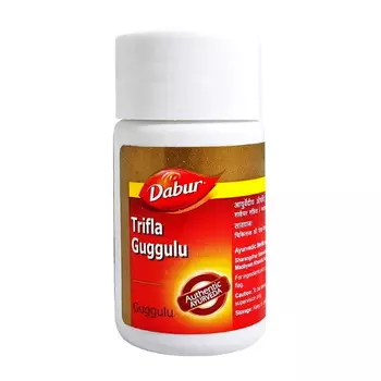 Трифала Гуггул (40 таб, 250 мг), Trifla Guggulu, произв. Dabur