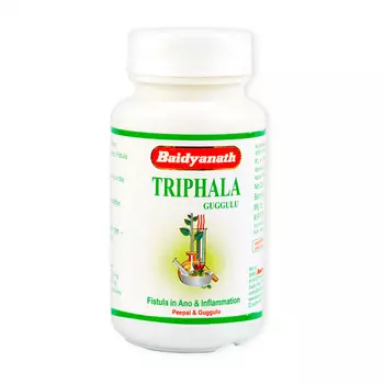 Трифала Гуггул (80 таб, 375 мг), Triphala Guggulu, произв. Baidyanath
