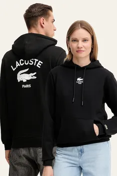 Хлопковая толстовка Lacoste, черный