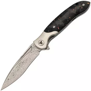 Складной нож Trivisa Virgo-05, сталь Damascus, рукоять карбон