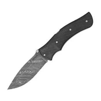 Складной нож Viper Start, сталь дамаск, рукоять carbon fiber