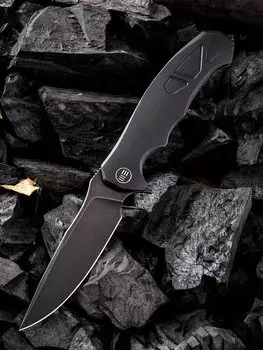 Складной нож WE Knife 037 Black, сталь M390, рукоять титановый сплав 6Al4V Titanium