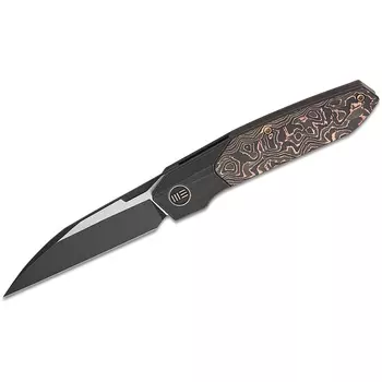 Складной нож WE Knife Brr15, сталь M390, рукоять титан/карбон с медной стружкой