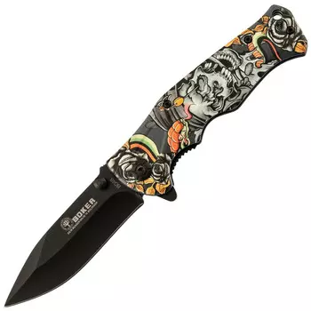 Складной полуавтоматический нож B048 "Love and death", сталь 440