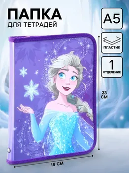 Папка пластиковая для тетрадей а5, на молнии,