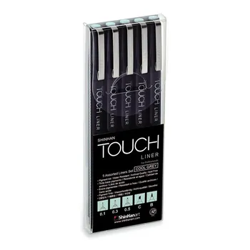 Набор линеров Touch Liner 5 шт. 0,1 мм-0,5 мм C, B, цвет серый холодный