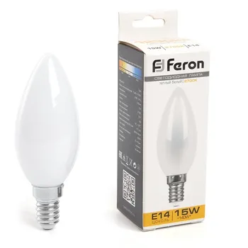 Лампа светодиодная Feron 38255 LB-717 Свеча E14 15W 2700K