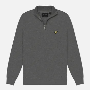 Мужской свитер Lyle & Scott Cotton Merino Quarter Zip, цвет серый, размер L