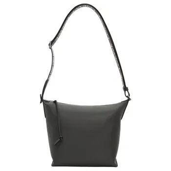 LOEWE Сумка Cubi из мягкой гладкой коровьей кожи с жаккардовой тканью, через плечо, мужская, цвет: темно-серый