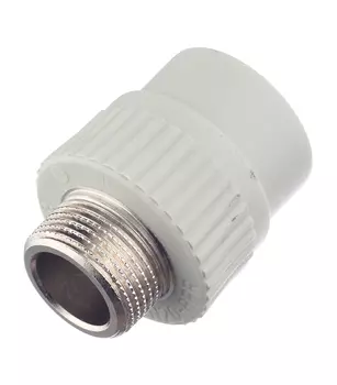Муфта полипропиленовая FV-Plast 25 мм х 3/4 НР(ш) серая (215025)