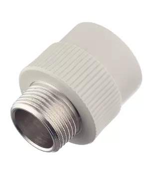 Муфта полипропиленовая FV-Plast 32 мм х 1 НР(ш) серая (215032)