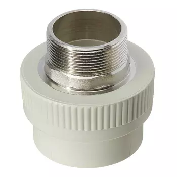 Муфта полипропиленовая FV-Plast 63 мм х 2 НР(ш) под ключ серая (49756)