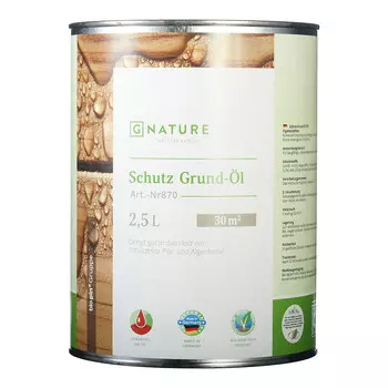 Масло-грунт GNature Schutz Grund-l для наружных деревянных поверхностей бесцветный 2,5 л