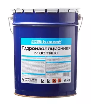 Мастика битумная гидроизоляционная Bitumast 18 кг/21,5 л