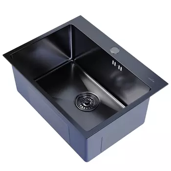Мойка для кухни Mixline Pro 60х45х20 см врезная с сифоном сталь графит (547236)