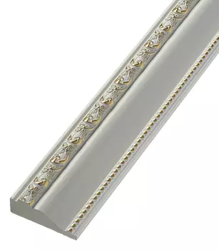 Молдинг из экополимера ударопрочный 60х22х2400 мм Decomaster белый/золото окрашенный
