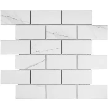 Мозаика Starmosaic Brick Carrara Matt белая керамическая 295х291х6 мм матовая