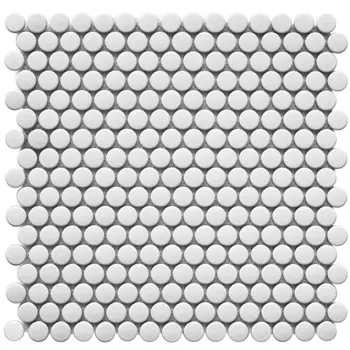 Мозаика Starmosaic Penny Round белая керамическая 315х309х6 мм матовая
