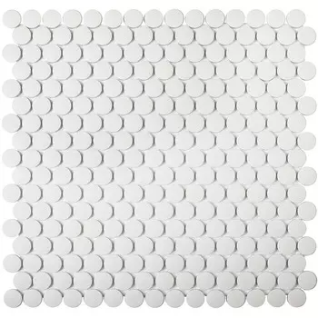 Мозаика Starmosaic Penny Round белая керамическая 315х309х6 мм матовая antislip