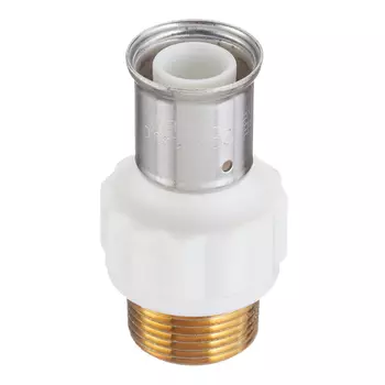 Муфта Henco (17PKW-2606) 26(пресс) х 1 НР(ш) белая PVDF