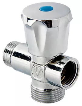 Вентиль-тройник для подключения сантехнических приборов 1/2"х3/4"х1/2"