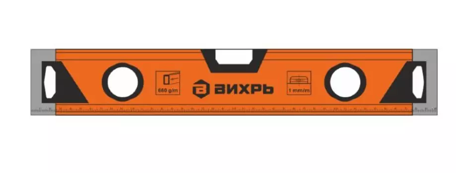 Уровень Вихрь"Усиленный" 400 мм, 3 глазка , Арт. 73/11/4/9