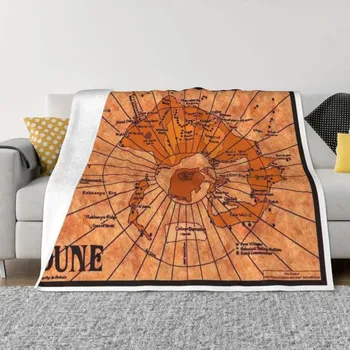 DUNE Map Throw Blanket Hairys decorative Fluffy Softs Bed linens Hair Blankets blankets for beds hello kitty blanket coraline 40x50in