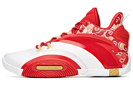 Баскетбольные кроссовки UFO3.0 мужские с низким верхом University Red / White / Metallic Gold Anta