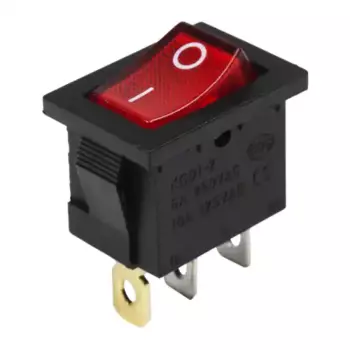 выключатель клавишный! 24V 15А (3с) ON-OFF красный с подсветкой Mini RWB-206-1\ 36-2165 REXANT