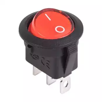выключатель клавишный! круглый 12V 20А ON-OFF красный с подсветкой RWB-214\ 36-2585 REXANT