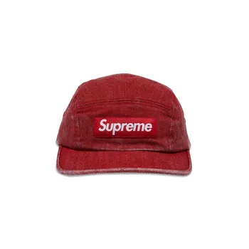 Бейсболка Supreme Coated Denim Camp Cap, красный