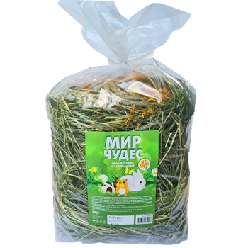 Мир чудес Сено луговое с календулой для грызунов, 500 гр.