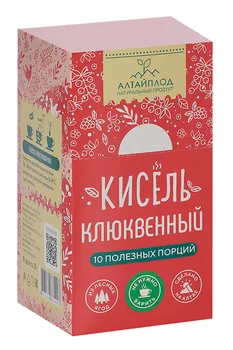 Кисель АлтайПлод Клюквенный витаминизир сухой, 20 г, 10 шт, саше