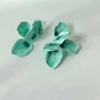 Красочные серьги с эмалью и цветочной глазурью для женщин, европейские и американские индивидуальные преувеличенные романтические ювелирные аксессуары розовый